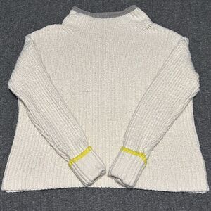 Maeve Anthropologie Ribbed Cuffed Chunky Knit Sweater Cowl Neck Ivory (Sz L)